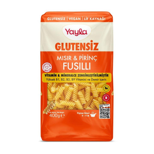 Glutensiz Mısır ve Pirinç Fusilli Makarna 400 g e