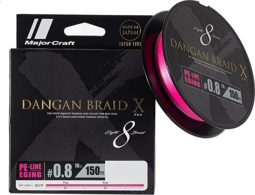 Dangan Braid X 8X İp Misina PE 0.8 0.10mm 16lb/7.26kg 150mt Pembe