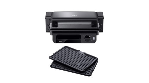 MultiGrill 5 CG 5010, elektronik kontrollü elektrikli ocak, çıkarılabilir yağ damlama tepsili, 3 pişirme konumu, çıkarılabilir 2000 W, siyah