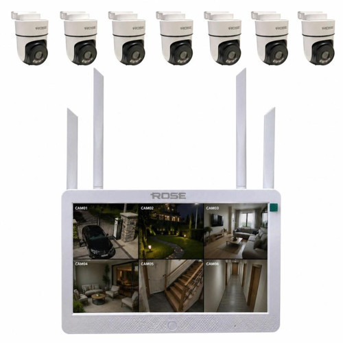 6 PTZ Wifi Kameralı 10.1'' Lcd Ekranlı Sesli Kablosuz Wifi Kamera Seti