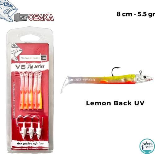 V8 8cm 5.5gr Silikon Yem Set (3+5) Lemon Back UV