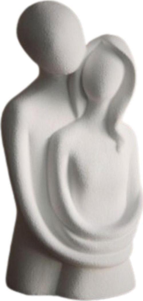 Sarılan Çift Sevgili Aşıklar Ham Biblo Renk Beyaz