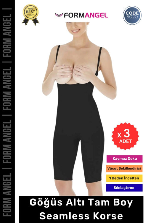 #Korse Dikişsiz Toparlayıcı Kaymaz Seamless Sıkılaştırıcı Kadın Göğüs Altı Tam Boy Korse - 3 Adet