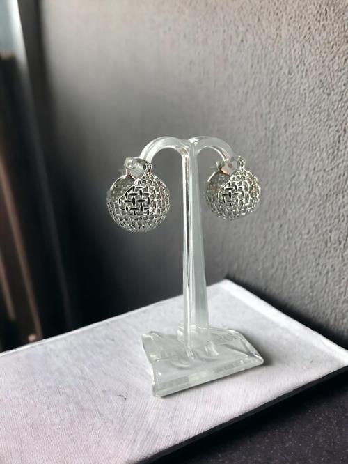 Bayan Silver Renkli Çelik Kafes Küpe