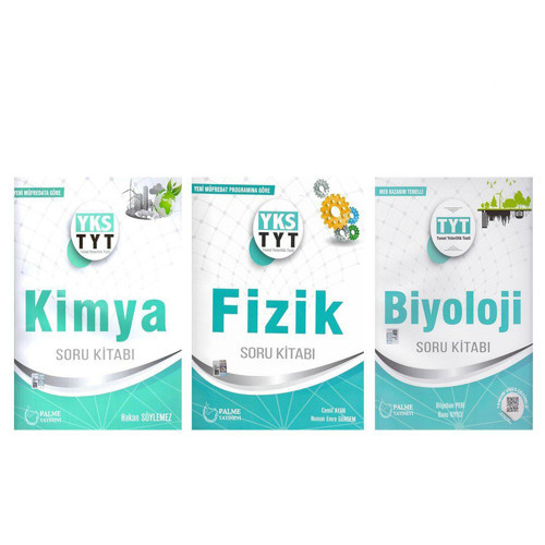 Palme Yayınları TYT Fizik Kimya ve Biyoloji A Soru Bankası 3 Kitap Set