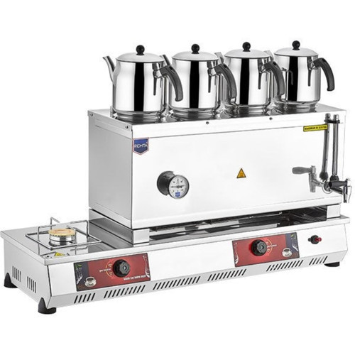 N14 85 Model Dört Demlikli Gazlı CE Belgeli Çay Ocağı Doğalgaz