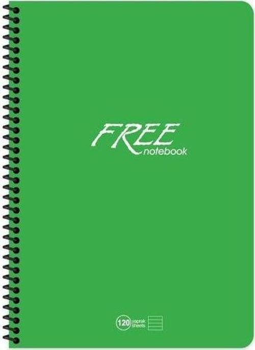 Keskin A4 120Yp. Çizgili PP Kapak Free Defter Yeşil