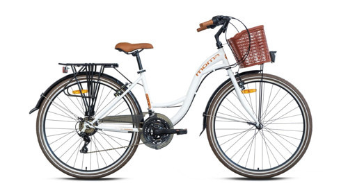- MOMA URBAN - 26" City Bike - 21 Speed - V-Brake - White-Brown