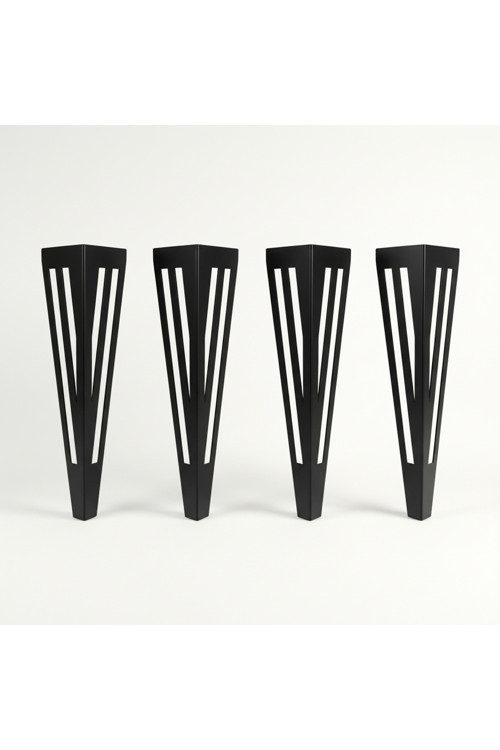 Uyart S3 Vector Siyah Metal Masa Ayağı – Modern Çizgili Tasarım – 72 Cm
