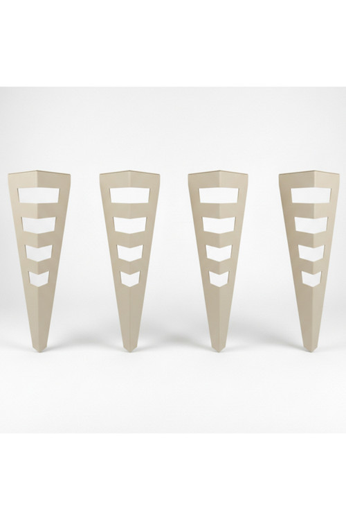 Uyart S13 Titan Bej Metal Masa Ayağı – Geometrik Katmanlı Tasarım – 72 Cm