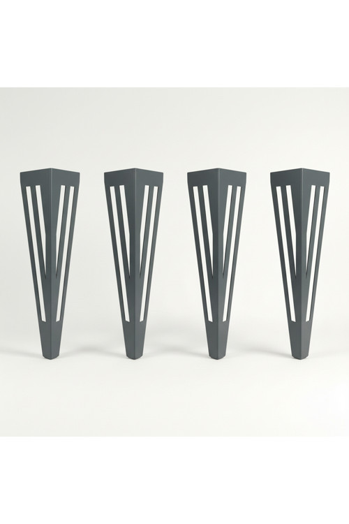 Uyart S3 Vector Antrasit Metal Masa Ayağı – Modern Çizgili Tasarım – 72 Cm