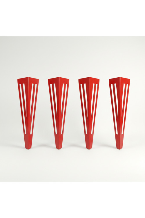 Uyart S3 Vector Kırmızı Metal Masa Ayağı – Modern Çizgili Tasarım – 72 Cm