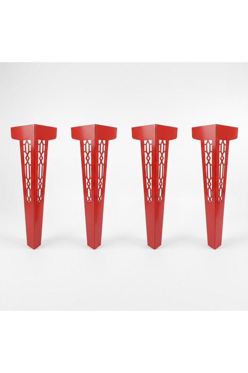 Uyart S4 Orion Kırmızı Metal Masa Ayağı – Geometrik Desenli Tasarım – 72 Cm