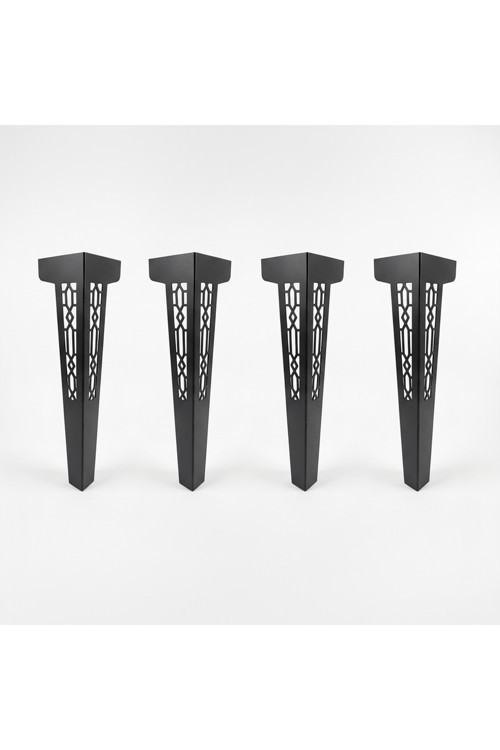 Uyart S4 Orion Siyah Metal Masa Ayağı – Geometrik Desenli Tasarım – 72 Cm