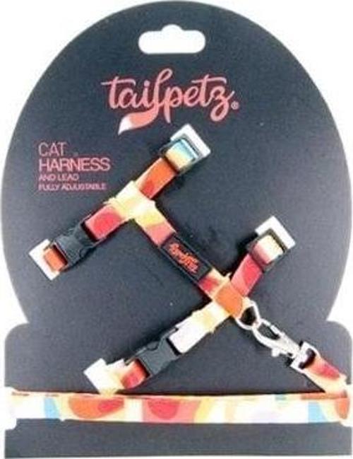 Harness Ayarlanabilir Kedi Göğüs ve Gezdirme Tasması Picasso 22-30 Cm
