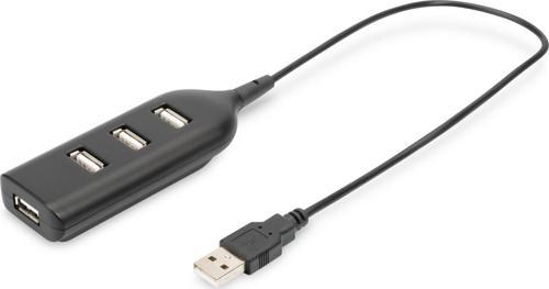 Digitus USB 2.0 Hub, 4-Port&lt;br&gt;USB 2.0 Hub, 4-Port, Bus Powered 4 X USB A/F AT Connected Cable