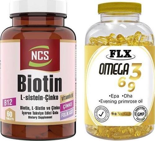 Biotin L Sistein Çinko 60 Tablet   Flx Omega 3-6-9 60 Tablet