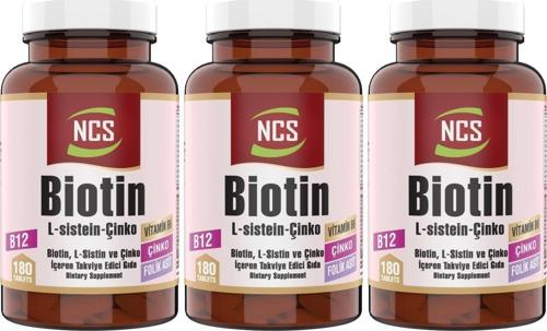 Biotin L Sistein Zinc 3 Kutu 540 Tablet Vitamin B Complex
