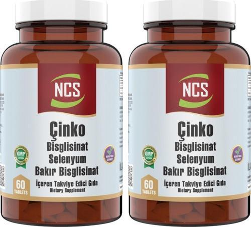 Çinko Bisglisinat   Bakır Selenium Zinc 2 x 60 Tablet