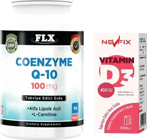 Coenzyme Q-10 200 Mg Hyoluronic Acid Resveretrol 90 Tablet + Nevfix 400 Iu Sprey 20 ml