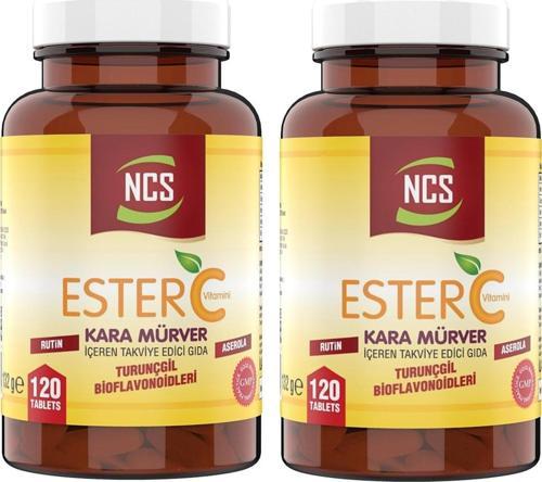 Ester C Vitamini 1000 Mg 120 Tablet Kara Mürver Turunçgil Bioflavonidleri Rutin Aserola 2 Adet