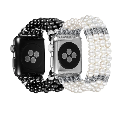 Apple Watch 7-8 45Mm 44Mm 42Mm Full Boncuk Taşlı Kordon - Şık, Rahat Ve Dayanıklı