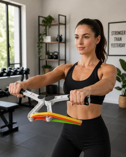 Evde Fitness Seti - Direnç Bantlı Kol Göğüs Omuz Egzersiz Aleti