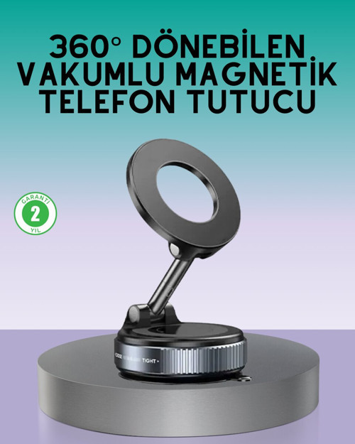 360 Derece Ayarlanabilir Manyetik Araç Telefon Tutucu - Titreşim Azaltıcı, Kablosuz Şarj Uyumlu