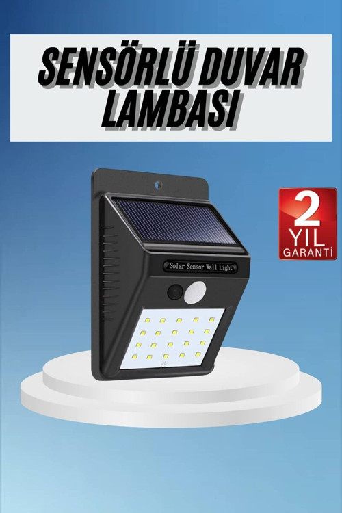 Güneş Enerjili Hareket Sensörlü Sokak Lambası 180 LED – Elektriksiz, Yağmur Geçirmez Dış Mekan Aydınlatması
