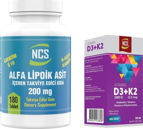 L-Carnitine 100 Mg Koenzim Q10 Alpha Lipoic Acid 200 Mg Coenzyme Q10 100 Mg 180 Tablet   Vitamin D3 + K2 Damla 20 ml