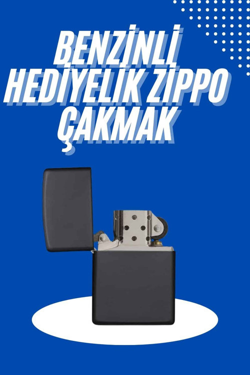 Doldurulabilir Siyah Benzinli Çakmak Metalik - Şık ve Ergonomik Tasarım