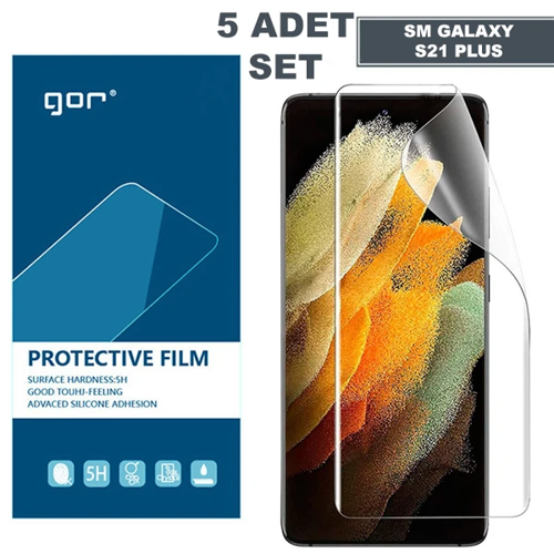 Galaxy S21+ Plus HD Darbe Emici Jelatin Ekran Koruyucu 5'li Set - Kabarcıksız ve Çizilmeye Dayanıklı