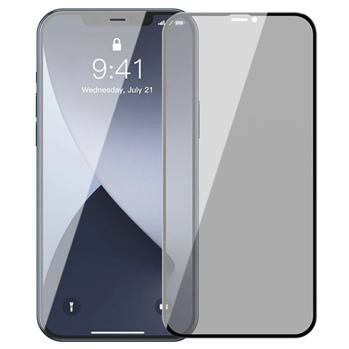 Gizlilik Ekran Koruyucusu iPhone 12 Mini 0,23 mm 2’li Set - Anti-Spy Çerçeveli