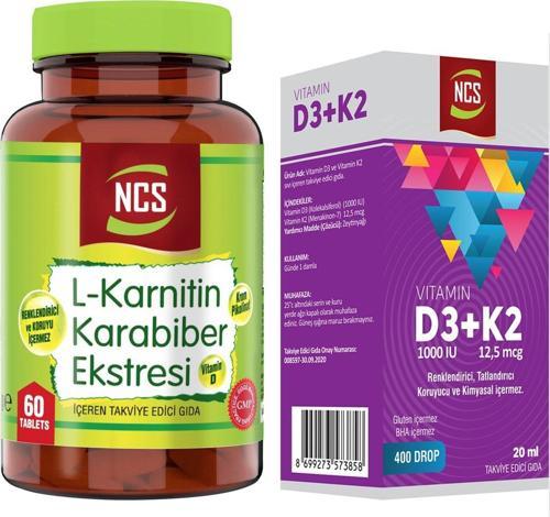 Karabiber Extreli L-Carnitine 60 Tablet+Vitamin D3 K2 20 ml