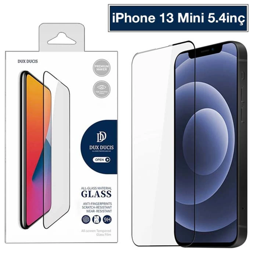 iPhone 13 Mini 5.4" 10D Full Kaplama Kırılmaz Cam Ekran Koruyucu - 9H Sertlik