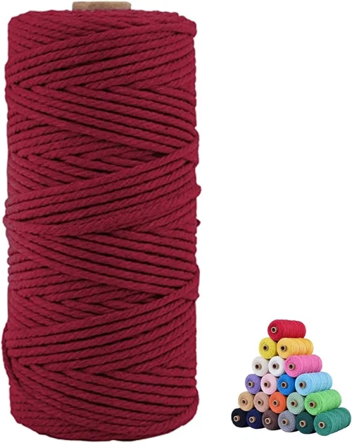 2mm Pamuk Makrome Ipi - Bordo Renk (250 Metre, 250g) | El İşleri Malzemesi