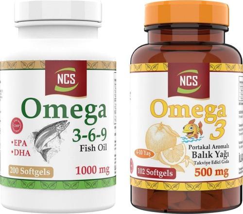 Omega 3-6-9 Fish Oil 1000MG 200 Softgels   Çocuklar Için Omega 3 Balık Yağı 500 Mg 102 Portakal Aromalı