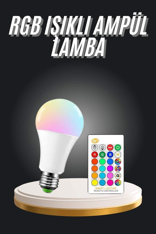 RGB Led Lamba Kumandalı Renk Değiştirebilen 10W 2000 Lümen - Ambiyans Aydınlatma