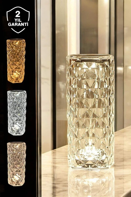 Dokunmatik Kristal Gece Lambası - Modern RGB LED Aydınlatma ve Hediye Seçeneği