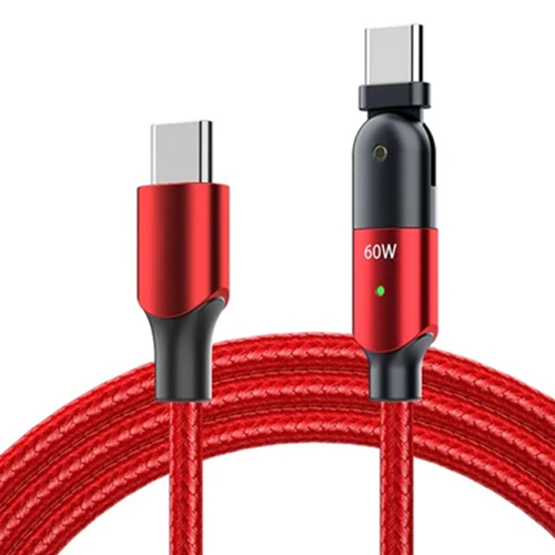 60W USB-C PD Hızlı Şarj Kablosu 2m 360° Döner Başlık | Hızlı Şarj & Veri Aktarımı