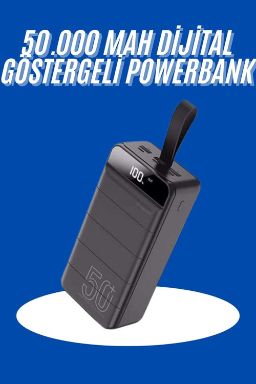 50000mAh Taşınabilir Hızlı Şarj Aleti - 4 Portlu Mega Güç Kaynağı