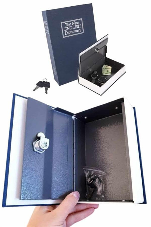 Gizli Kasa Sözlük Görünümlü Anahtarlı Güvenli Kasa 18cm - Kitap Kasa