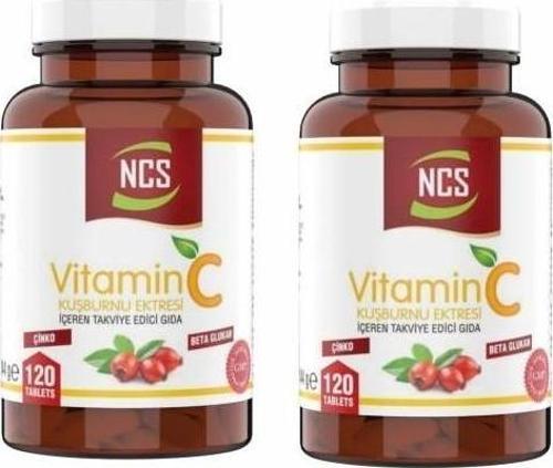 Vitamin C 1000 mg 2 Kutu 240 Tablet Beta Glukan Çinko Rose Hips