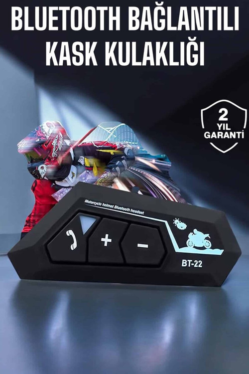 BT22 Bluetooth Motosiklet Kulaklığı Su Geçirmez Intercom - BT22