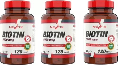 Biotin 5000 Mcg (3 Kutu) 120 Tablet