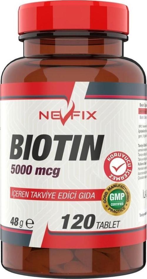 Biotin 5000 Mcg 1 Kutu 120 Tablet