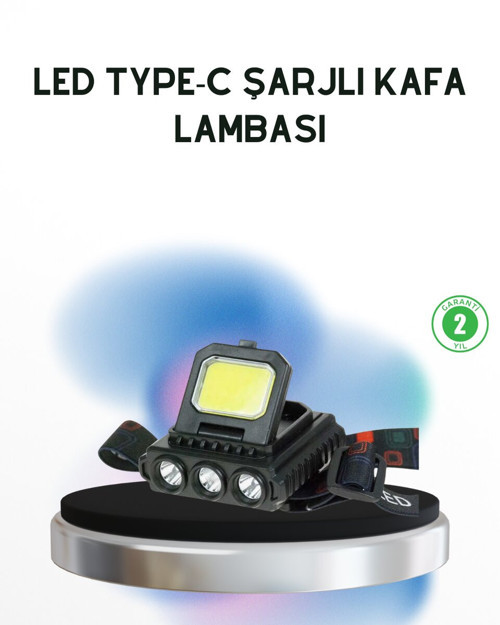 Şarjlı LED Kafa Lambası 800 Lumen COB XPE - Kompakt ve Gelişmiş Kaza Lambası