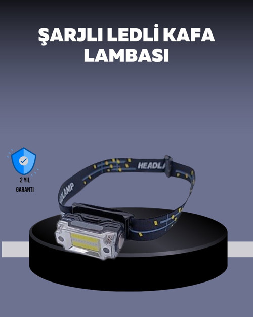 USB Şarjlı Mini LED Kafa Feneri - 50m Odak 150m Geniş Aydınlatma ve El Serbest Çalışma
