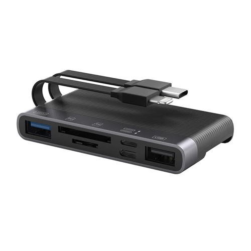6in1 USB Type-C Lightning SD-TF Kart Okuyucu Adaptör - Çoklu Port Çözümü