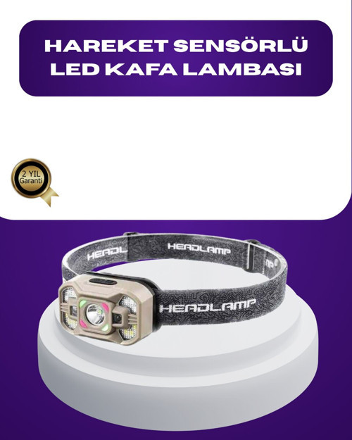 Wave Sensörlü LED Kafa Lambası - Şarjlı, Ayarlanabilir ve Eller Serbest Kullanım